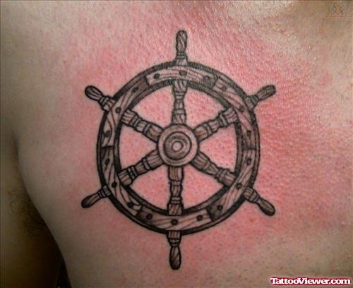 Boat Wheel Compass Tattoo