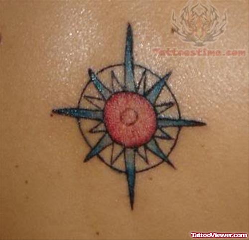 Sun And Compass Tattoo