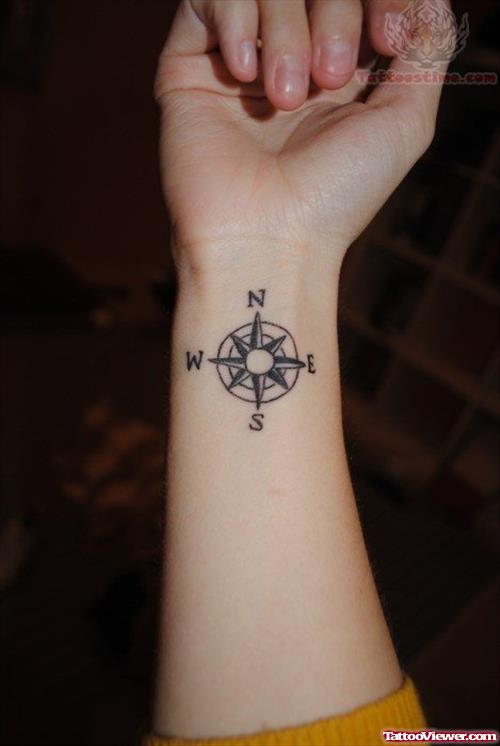 Wrist Compass Tattoo For Female