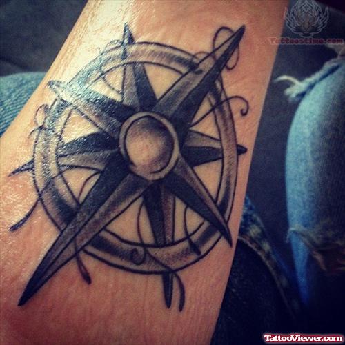 Nautical Compass Tattoo On Arm