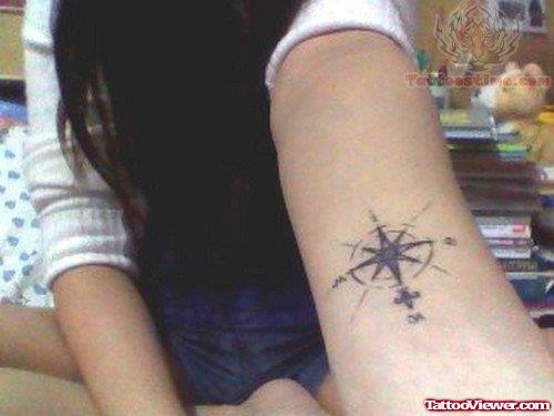 Girl Wrist Compass Tattoo