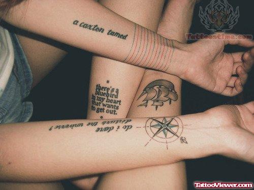 Friends Compass Tattoo