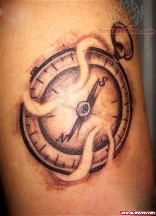 Compass Closeup Tattoo