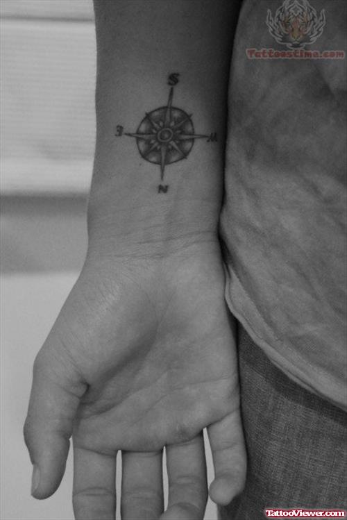 Compass Tattoo On Men Wrist