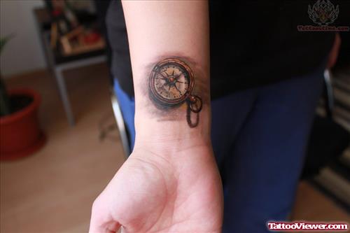 Small Compass Tattoo On Wrist