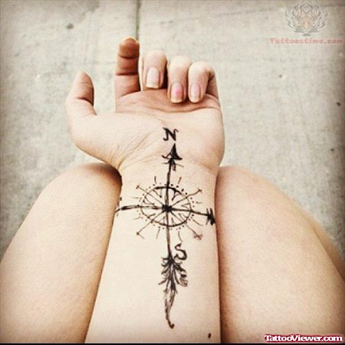 Compass Tattoo For Wrist