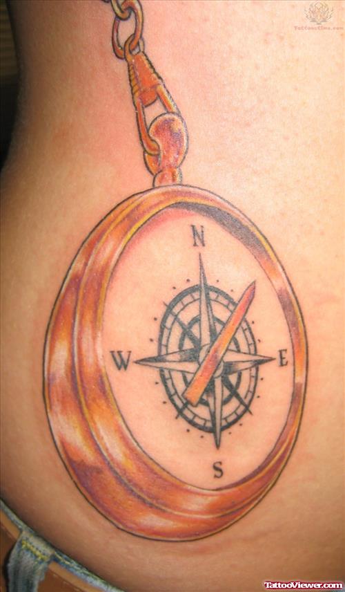 Compass Locket Tattoo