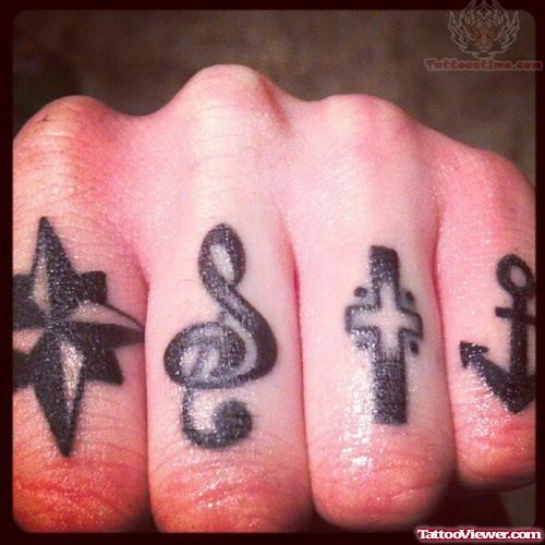 Knuckles Compass Tattoo