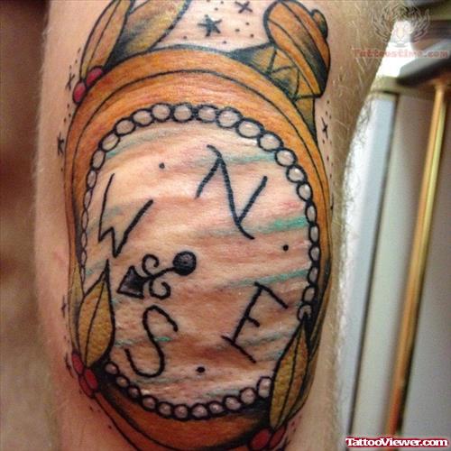 Compass Tattoo On Knee