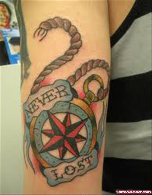 Never Lose Compass Tattoo
