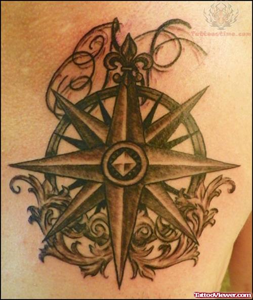 Rose Compass Tattoo