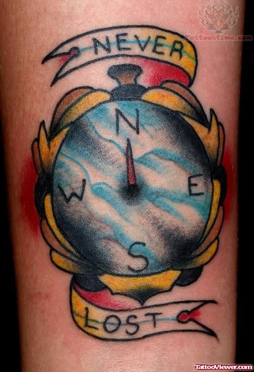 Never Lost Compass Tattoo