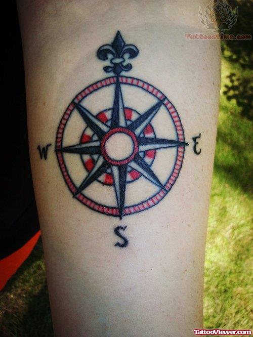Awesome Compass Tattoo On Arm