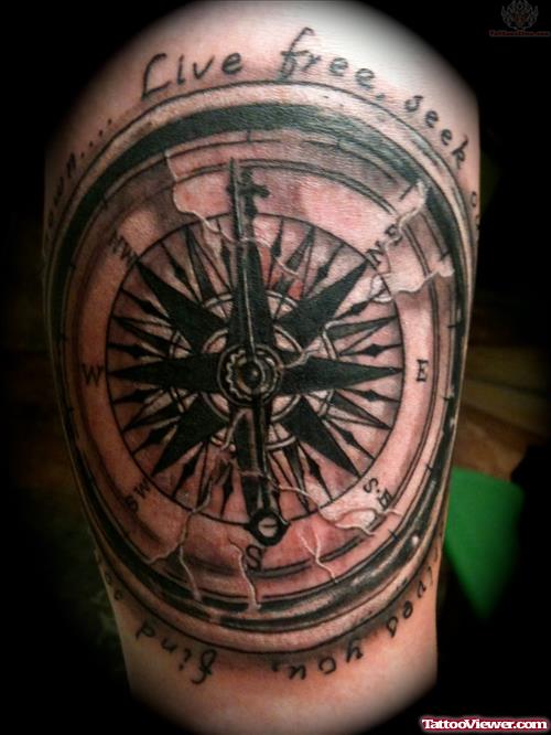 Live Free - Compass Tattoo