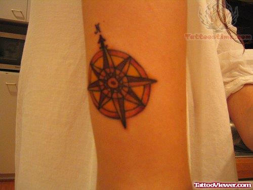 Compass Tattoo On Half Sleeve