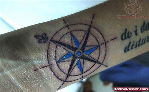 Beautiful Compass Tattoo On Arm