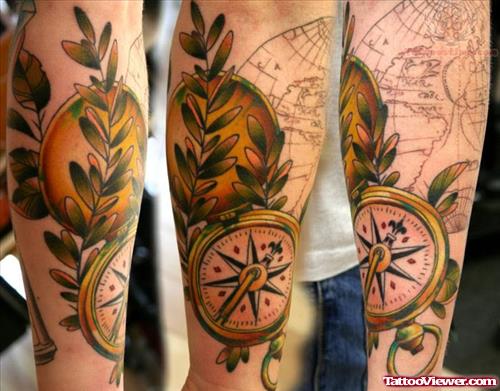 Compass And Globe Tattoo