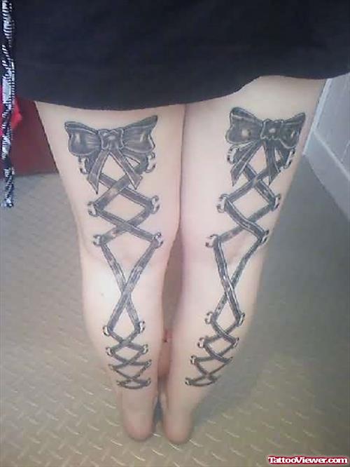 COrset Piercing Tattoos For Legs