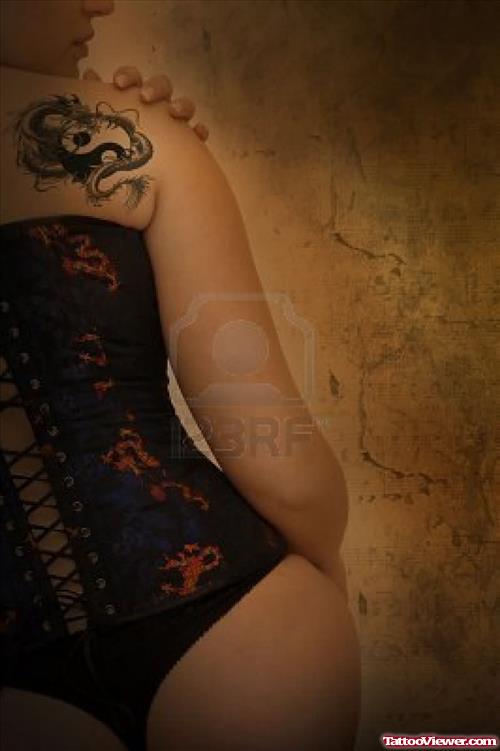 Corset And Dragon Tattoo For Woman
