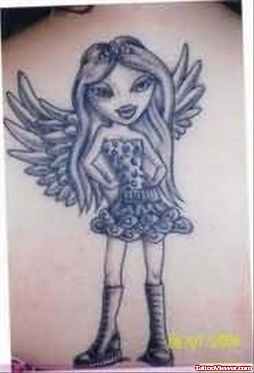 Angel Girl Tattoo On Back