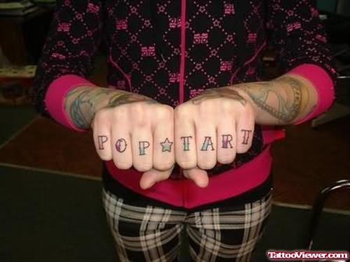 Poptart Tattoo On Fingers