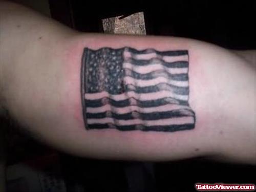 American Flag Tattoo On Muscle