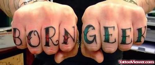 Born Geek Tattoo On Fingers