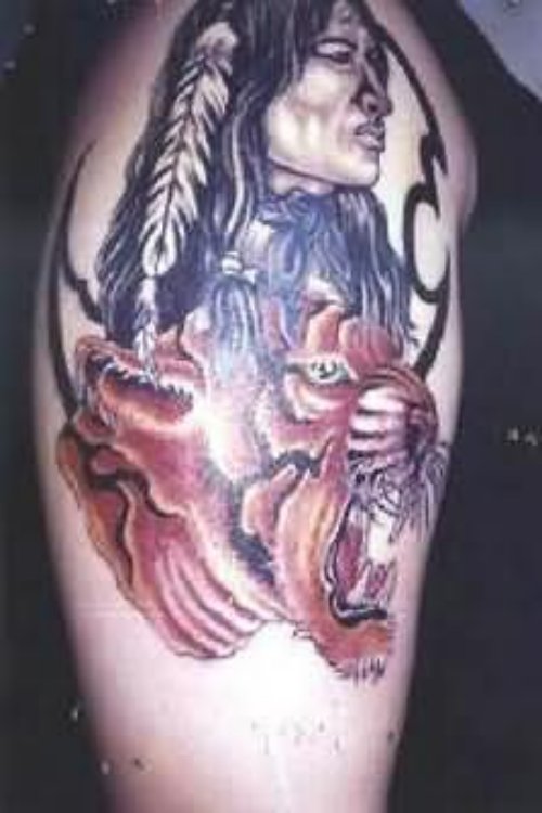 American Native Tattoo On Bicep