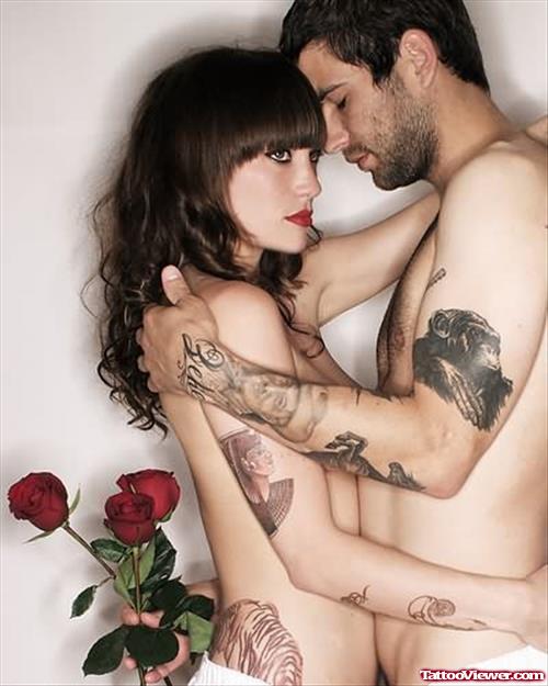 Love showing Couple Tattoos
