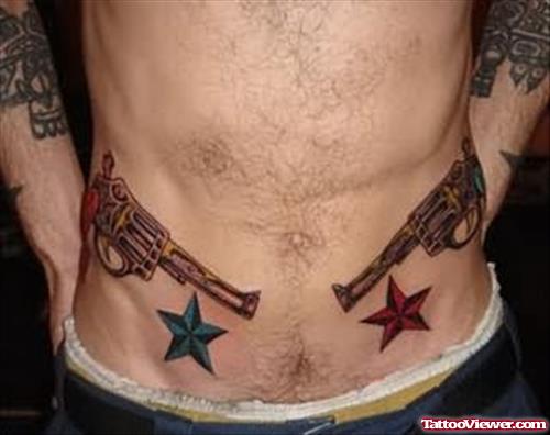 Stars & Guns Couple Tattoos