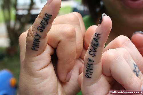 Pinky Swear Tattoo On Finger