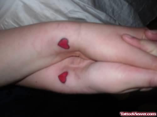 Heart Couple Tattoo  On Wrist