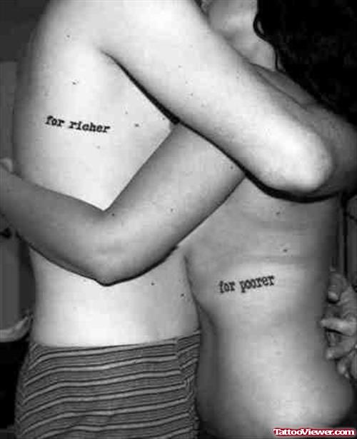 For Richer Couple Tattoo