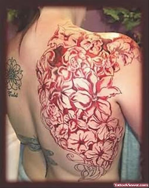 Red Flower Tattoos Designs
