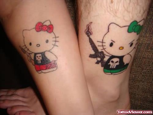 Matching Kitties Tattoo