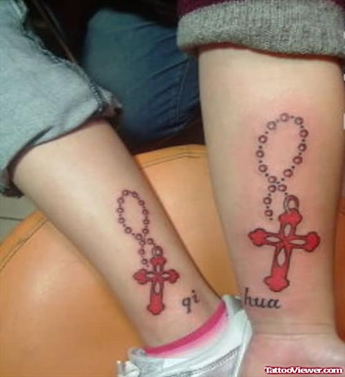 Christ Cross Tattoo On Wrist