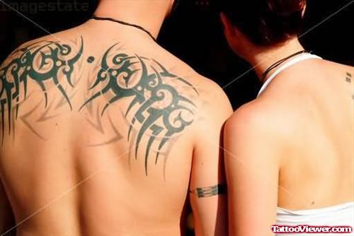 Celtic Couple Tattoo For Back
