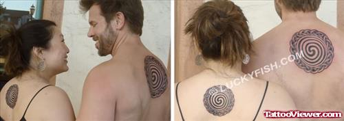 Celtic Spiral Couple Tattoo