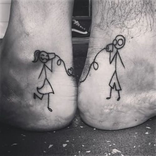 Amazing Couple Tattoos On Heel