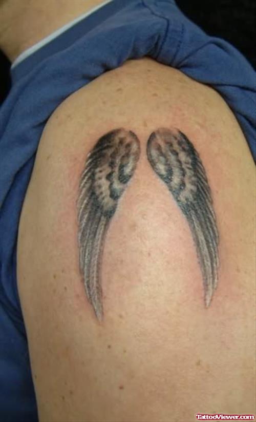 Wings Eternal Tattoo On Shoulder