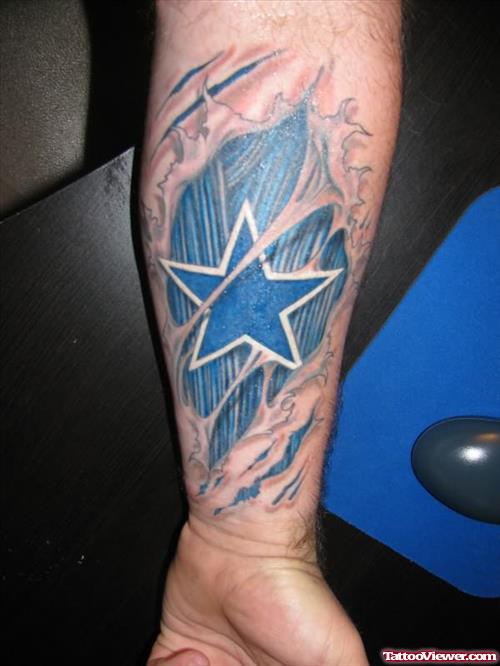 Dallas Cow Boy Tattoo On Arm