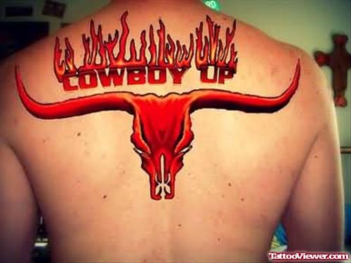 Cowboy Tattoo On Back