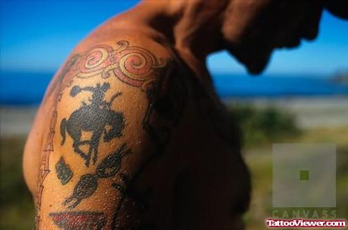 Cowboy Tattoo For Shoulder