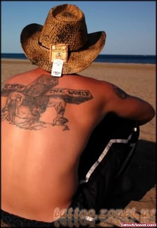 Cowboy Tattoo Design On Back