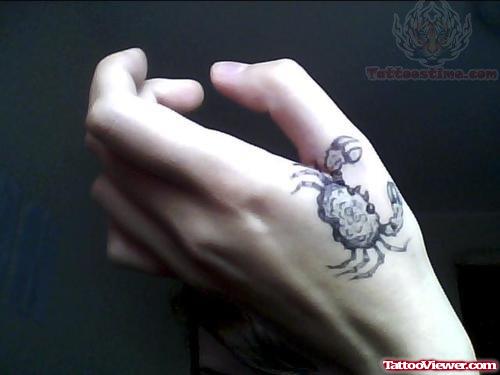 Crab Tattoo On Girl Hand