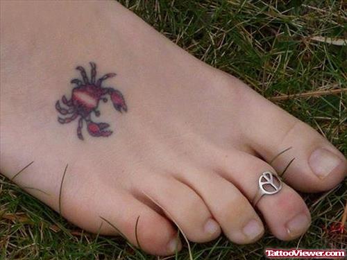 Cancer - Crab Tatto On Foot