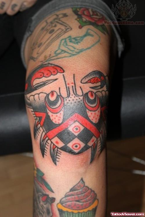Black And Red Crab Tattoo