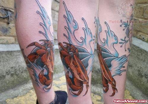 Back Leg Crab Tattoo