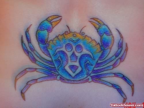 Golden Blue Crab Tattoo