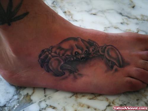 Crab Tattoo For Foot